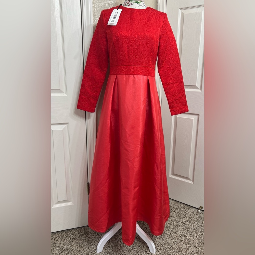 STYLEWE Vibrant Red Textured Dress